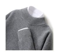 Pull Homme Manches Longues Automne Et Hiver Pull en Pure Laine for Hommes Demi Col Roulé Couleur Unie Affaires Lâche Loisirs Épaissi Cachemire Tricoté Chemise De Fond