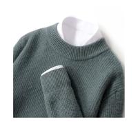 Pull Homme Manches Longues Automne Et Hiver Pull en Pure Laine for Hommes Demi Col Roulé Couleur Unie Affaires Lâche Loisirs Épaissi Cachemire Tricoté Chemise De Fond