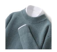 Pull Homme Manches Longues Automne Et Hiver Pull en Pure Laine for Hommes Demi Col Roulé Couleur Unie Affaires Lâche Loisirs Épaissi Cachemire Tricoté Chemise De Fond