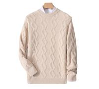 Pull Homme Manches Longues Pull à Col Rond for Hommes Épaissi en Pure Laine Jacquard Lâche Loisirs Couleur Unie Automne Et Hiver Nouveau Cachemire Tricoté