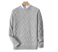 Pull Homme Manches Longues Pull à Col Rond for Hommes Épaissi en Pure Laine Jacquard Lâche Loisirs Couleur Unie Automne Et Hiver Nouveau Cachemire Tricoté