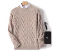 Pull Homme Manches Longues Pull à Col Rond for Hommes Épaissi en Pure Laine Jacquard Lâche Loisirs Couleur Unie Automne Et Hiver Nouveau Cachemire Tricoté