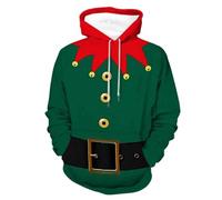 Pull Homme Noel Drole Pull Noel Pere Humour Sweat Hiver Chaud, Sweats Homme Noël Fun Drôles Pulls Imprimé De Noel À Capuche À Poches Thermique Sweatshirt Unisexe Tendance Original Casual