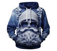 Pull Homme Noel Moche Pull Noel Renne Sweat a Capuche, Pulls Coupe Ample Confortable Homme Sweats À Capuche Impression 3D Noël À Manches Longues Atmosphère De Christmas Famille