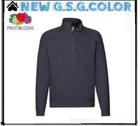 Pull Homme Sweat Avec 1/2 Fermeture Éclair Manches Raglan Fruit Of The LOOM