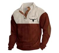Pull Homme Sweat sans Capuche Sweat-Shirt sans Capuche à Manches Longues col Rond Pull Doux décontracté pour Homme Parfait Streetwear Quotidien idéal Style Urbain (Coffee, M)