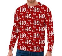 Pull Homme Sweat sans Capuche Sweat-Shirt sans Capuche col du Cou Homme Tenue décontractée Parfait Superposition Style idéal Confort polyvalence Quotidien (Red, XXL)