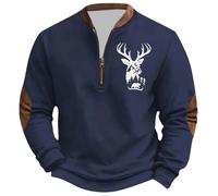 Pull Homme Sweat sans Capuche Sweat-Shirt Thermique Hiver Manches Longues col Rond Pull doublé Polaire Chaud décontracté idéal activités Plein air Confort Quotidien Homme (Navy, L)
