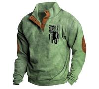 Pull Homme Sweat-shirt Pull Tricoté Pull Homme Pull de Travail de Noël Sweat-shirt de Noël pour Homme Style Western Couleur Unie Imprimé Stand Numérique Cravate Boucle, vert, L