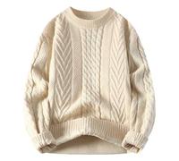 Pull Homme Tricoté Col Rond Et Manches Longues Basic, Sweatshirt en Maille Fine Thermique Pullover Classique Pull-Over Toucher Doux T-Shirt Sport Sweat Couleur Unie Chemise Chandails Automne Et Hiver