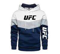 Pull Homme U.F.C, Sweat à Capuche à Manches Longues avec Serrage, Vêtements Chaud Confortable pour Cosplay-White||3XL