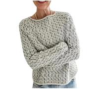 Pull Imprimé Léopard Femme Pull Hiver Décontracté Loose Manches Longues Pull Tricoté Tops Manteau Noir, Gris clair., XXL