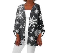 Pull Islandais Femme Cardigan Chic Et Elegant Long Grande Taille Sequins Noel- Chic Ridicule Rennes Famille Paillettes Gilet Coton Pull de Veste Femme Tenue de Noel Gris foncé L