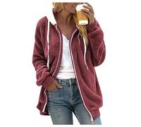 Pull Islandais Femme Sweat sans Capuche Chaud Polaire Gros Fourrure Pul Fete Moumoute Ado Plaide Hiver Couple pour Elegant sous Chemise Noel Femme Veste Polaire Vin XL