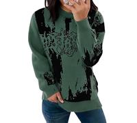 Pull Jacquard Femme Hiver,Pull d'hiver Surdimensionné en Tricot pour des Tenues DéContractéEs Et éLéGantes