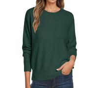 Pull Jacquard Femme Hiver,Pull Oversize DéContracté à Col du Cou Et Manches Longues pour Femme LéGer Et Confortable avec Poche Poitrine
