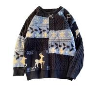 Pull Jacquard Homme Vintage Camionneur Cheminée Cher Pullover Gros Mohair Chasse Roule Stylé Tete Montagne Mode Pere Multicolore Vierge Fine Chasseur Icon Geek
