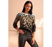 Pull jacquard motif animal tendance - Rick Cardona - noir-marron à motifs NOIR-MARRON À MOTIFS 40