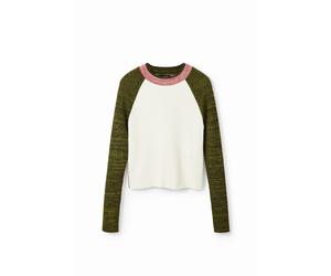 Pull jaspé tissu côtelé femme Desigual Blanc M