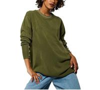 Kaporal, Pull pour Femme, Coupe Regular, Manches Longues, Col Rond, Modèle Marka, Couleur Khaki, Taille