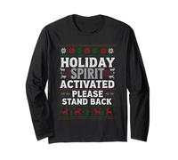 Pull Laid Please Stand Back Xmas Ugly Activated Holiday Spirit Manche Longue