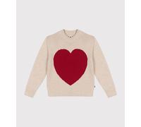 Pull laine et coton femme Petit Bateau - écru - Taille XS XS écru/rouge