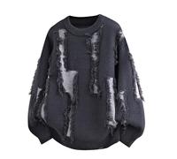 Pull Laine,Pull Homme Hiver 4XL,Pull en Maille à Manches Longues et col Rond - Pull léger et Confortable pour Un Style décontracté Quotidien respondant tempérament Automne Hiver (Light Gray, L)