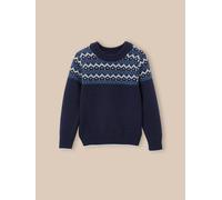 Pull lambswool jacquard garçon marine 12A