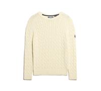 Superdry Pull femme large en maille torsadée Blanc S