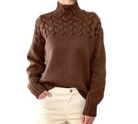 Pull Large Femme Chaud Pull Tres Chaud Femme à Col Roulé pour à Col Bénitier pour Vetement Chic Les Fetes Khaki M