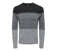 Pull léger à col Rond pour Homme O&S Pull en Tricot à Manches Longues Hiver Haut Tricoté de Base Jumper ONSPANTER, Couleurs:Gris-2, Taille Chandail:M