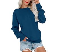 Pull léger à manches longues pour femme - Sweatshirts surdimensionnés sans capuche - Veste de sport d'hiver - Veste de sport à capuche thermique - Cardigan à capuche, bleu marine, L