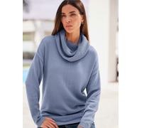 Pull long col large mode - Rick Cardona - bleu tourterelle BLEU TOURTERELLE 36
