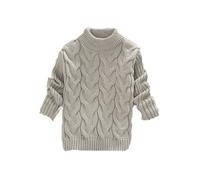 Pull Long Enfant Fille Chaud Hiver Tricoté 1-8 Ans Chandail Fille Manche Longue Col Roulé Classique Chic Pas Cher Mignon Confortable Pullover Haut Sweater (Grey, 4-5 Years)