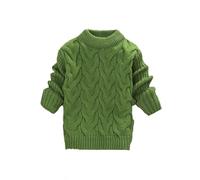 Pull Long Enfant Fille Chaud Hiver Tricoté 1-8 Ans Chandail Fille Manche Longue Col Roulé Classique Chic Pas Cher Mignon Confortable Pullover Haut Sweater (Green, 7-8 Years)
