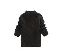 Pull Long Enfant Fille Chaud Hiver Tricoté 1-8 Ans Chandail Fille Manche Longue Col Roulé Classique Chic Pas Cher Mignon Confortable Pullover Haut Sweater (Black, 7-8 Years)
