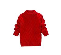 Pull Long Enfant Fille Chaud Hiver Tricoté 1-8 Ans Chandail Fille Manche Longue Col Roulé Classique Chic Pas Cher Mignon Confortable Pullover Haut Sweater (Red, 2-3Years)