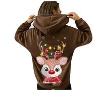 Pull Long Femme Bombers Femmes Sweatshirt Homme Automne Hiver Noel Casual Festival Hoodie Cordon De Serrage Polaire Chaud Adolescent Grande Taille Mince Streetwear Sweatshirts Chauds À Manches Longues