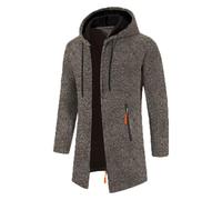 Pull Long Homme Léger Sweat a Capuche Homme Zippé Cardigan Grande Taille Sweat-Shirt Simple Couleur Unie Manteau Basic Cardigan Regular Fit Veste Manches Longues Sweat Épais Pull Classique Top Veste