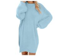 Pull long pour femme, robe sweat-shirt surdimensionnée, robe d'hiver ample à manches longues avec chauve-souris, robes chandails chaudes, beaux pulls, col rond décontracté, robe sweat-shirt élégante