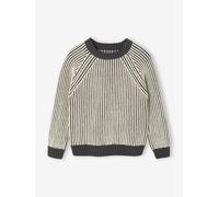 Pull maille bicolore manches longues garçon anthracite 14A