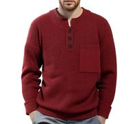 Pull Maille Homme Tricoté À Col Rond Et Manches Longues, Sweatshirt en Maille Fine Casual Pullover Coupe Sweat Pulls Respirant T-Shirt Couleur Unie Souple Pull-Over Chemise Chandails Automne Et Hiver