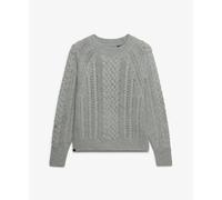 Pull maille mÃ©longÃ©e laine femme Superdry Gris XS