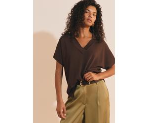 Pull manches courtes col polo - Sonia Polo - M - Chocolat - Femme - Etam