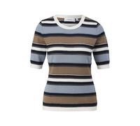 Pull manches courtes en maille avec motif rayÃ© femme COMMA Gris 38