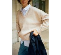 Pull manches longues à col V - Seb Pull - XL - Camel Clair - Femme - Etam