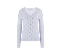 Pull manches longues col V femme Guess Rosie 4G Bleu M