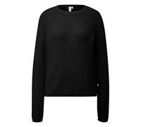 Pull manches raglan en maille chinée femme QS Noir 2XL