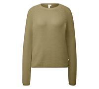Pull manches raglan en maille chinée femme QS Vert XS