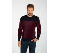 Pull marin - ARMORLUX - Homme - Rayures placées - Maille en côte 1x1 - Encolure ronde XL